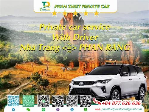 Car rental Nha Trang <=> Phan Rang (private car with driver)